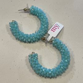 My jewellery oorbellen | licht blauwe kralen
