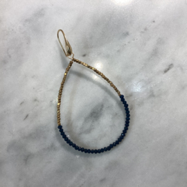 Go Dutch Label oorbellen | elegant beads drop blue goud