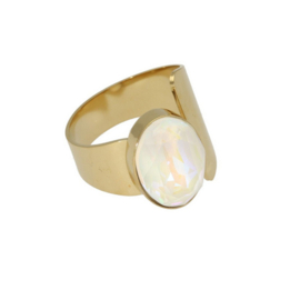 Camps & Camps ring Swarovski Light Grey Oval Ring