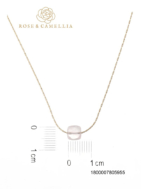 rose en camellia ketting steen klein