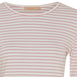 Marta Du Chateau t-shirt - long sleeved tee rose/white