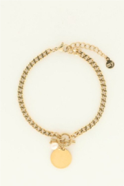 My jewellery armband met munt & parel goud
