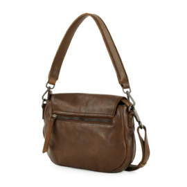 Bear Design Klein schoudertasje met flap 'Paloma' brown