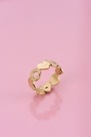 My Jewellery ring chunky hartje goud maat 18