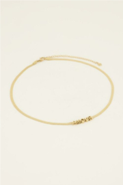 My jewellery schakelketting met amour tekst goud