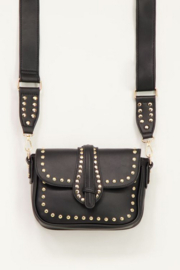 MY Jewellery tas | zwarte schoudertas met goudkleurige studs