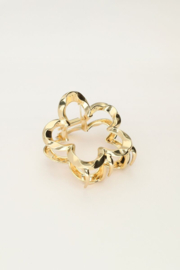 My jewellery gouden bloem haarclip gedraaid