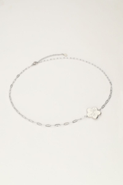 My Jewellery ketting | art schakelketting met bloem goud