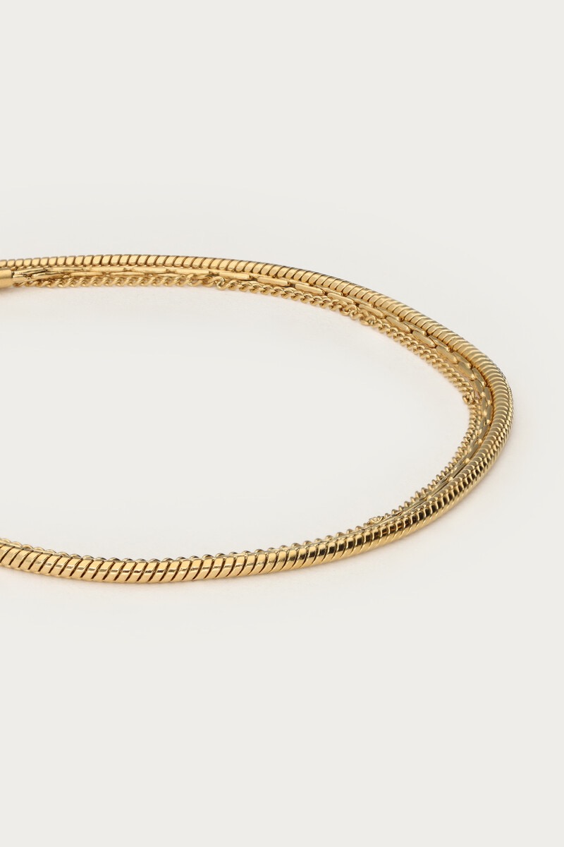 my jewellery Armband met minimalistiche schakels & driedubbel