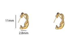 Go Dutch Label oorbellen Bold Twisted Creole goud 14k