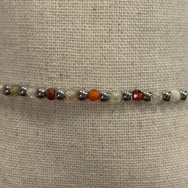 My jewellery stretch armband met kralen zilver