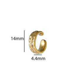 Go Dutch Label Striped earcuff goud