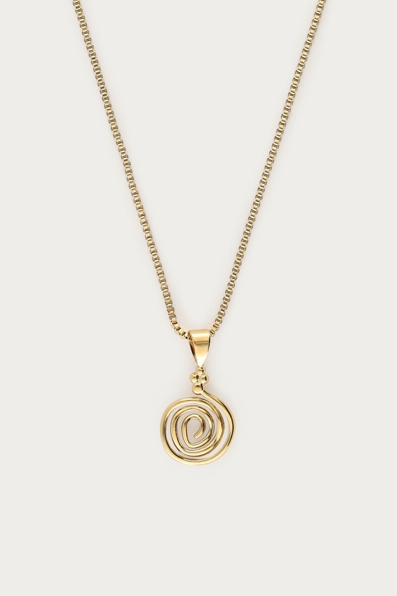 My jewellery Nomads ketting met minimalistische swirl goud