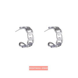 Go Dutch Label oorbellen Flat Link Creool - RH