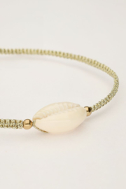 My Jewellery armband | art gouden koord armband met schelp