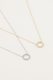 my jewellery ketting | Stras open rondje met steentjes goud