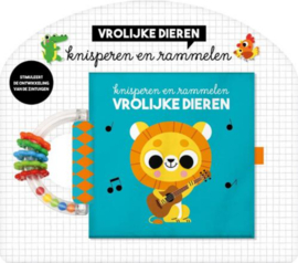 Boek Knisperen en rammelen vrolijke dieren | stoffen knisperboekje