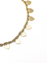rose en camellia armband hartjes