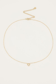 my jewellery ketting | Stras hart met steentje goud