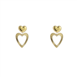 Go Dutch Label oorbellen sparkling heart - 14k
