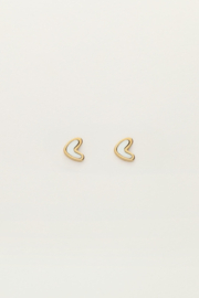 My jewellery oorbellen studs hart parel goud