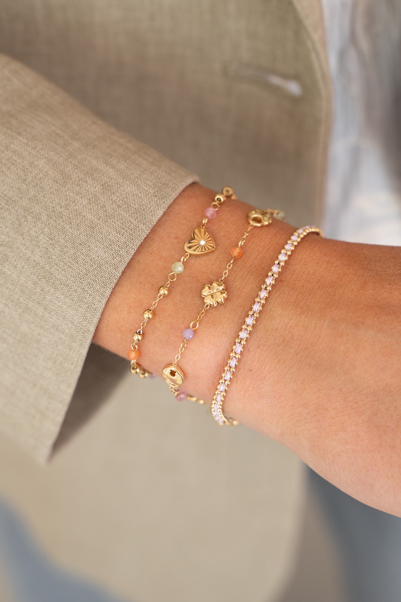 my jewellery Armband met klaver & slotje zilver