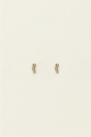 My Jewellery oorbellen Universe studs met transparante ronde steentjes goud