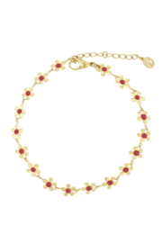 Zusss mooimakers armband met bloemen roze goud