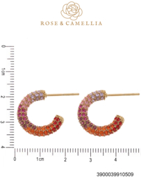 rose en camellia oorbellen strass gekleurd