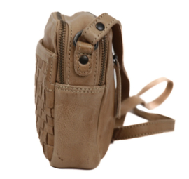 Bear Design schoudertasje 'Irem' gevlochten baltic beige