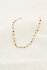 Zusss mooimakers ketting met bloemen roze rood goud
