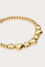 MyJewellery armband met hartjes en kralen goud