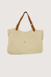 zusss love tote bag met leren details kit