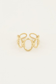 My Jewellery ring | verstelbare ring statement ring met rondjes goud.