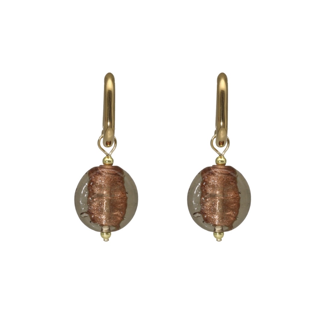 camps & camps oorbellen Glass Bead Bronze Shadow