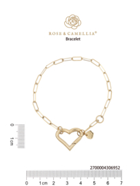 rose en camellia armband hart sluiting