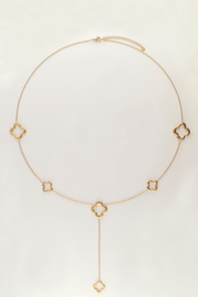 My Jewellery ketting lang met klavertjes goud