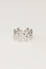 My jewellery verstelbare statement ring met ovalen details zilver