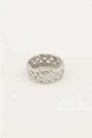 My jewellery ring | zilver iconic brede ring met patroon.*