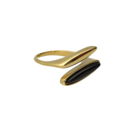 Camps & Camps ring duo bar goud zwart