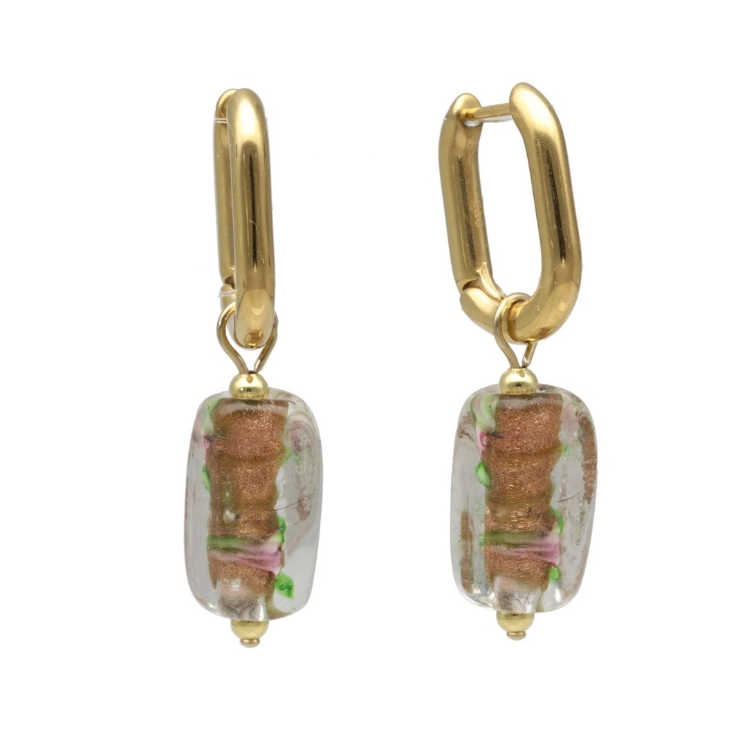 camps & camps oorbellen Glass Bead Bronze Shadow