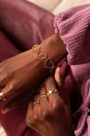 My jewellery armband met hartjes goud