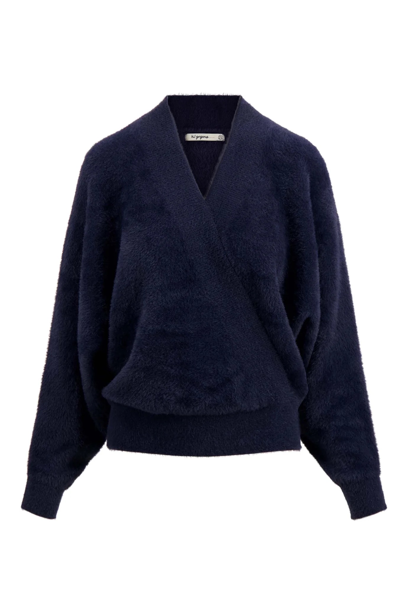 zusss wikkel trui in fluffy garen navy