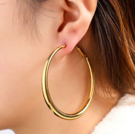 Go Dutch Label oorbellen fine hollow hoop - 14k