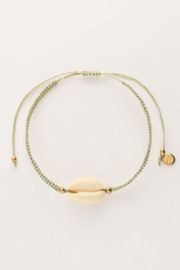 My Jewellery armband | art gouden koord armband met schelp