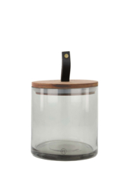 Zusss glazen voorraadpot met houten deksel M naturel