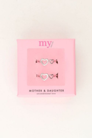 My jewellery Moeder & dochter hartjes ringen set