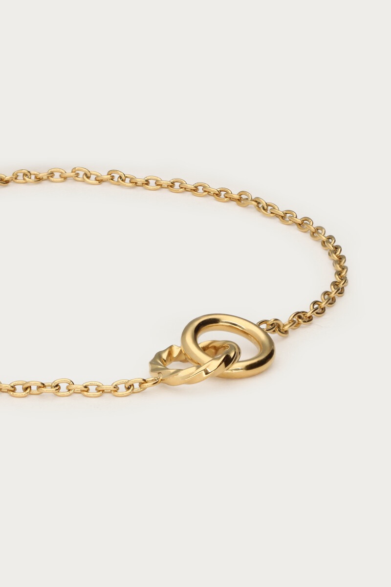 My jewellery Minimalistische armband dubbele cirkel goud
