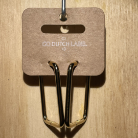 Go Dutch Label oorbellen | langwerpig vierkant goud.