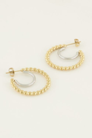 My Jewellery oorbellen | oorringen bolletjes dubbel goud/zilver *